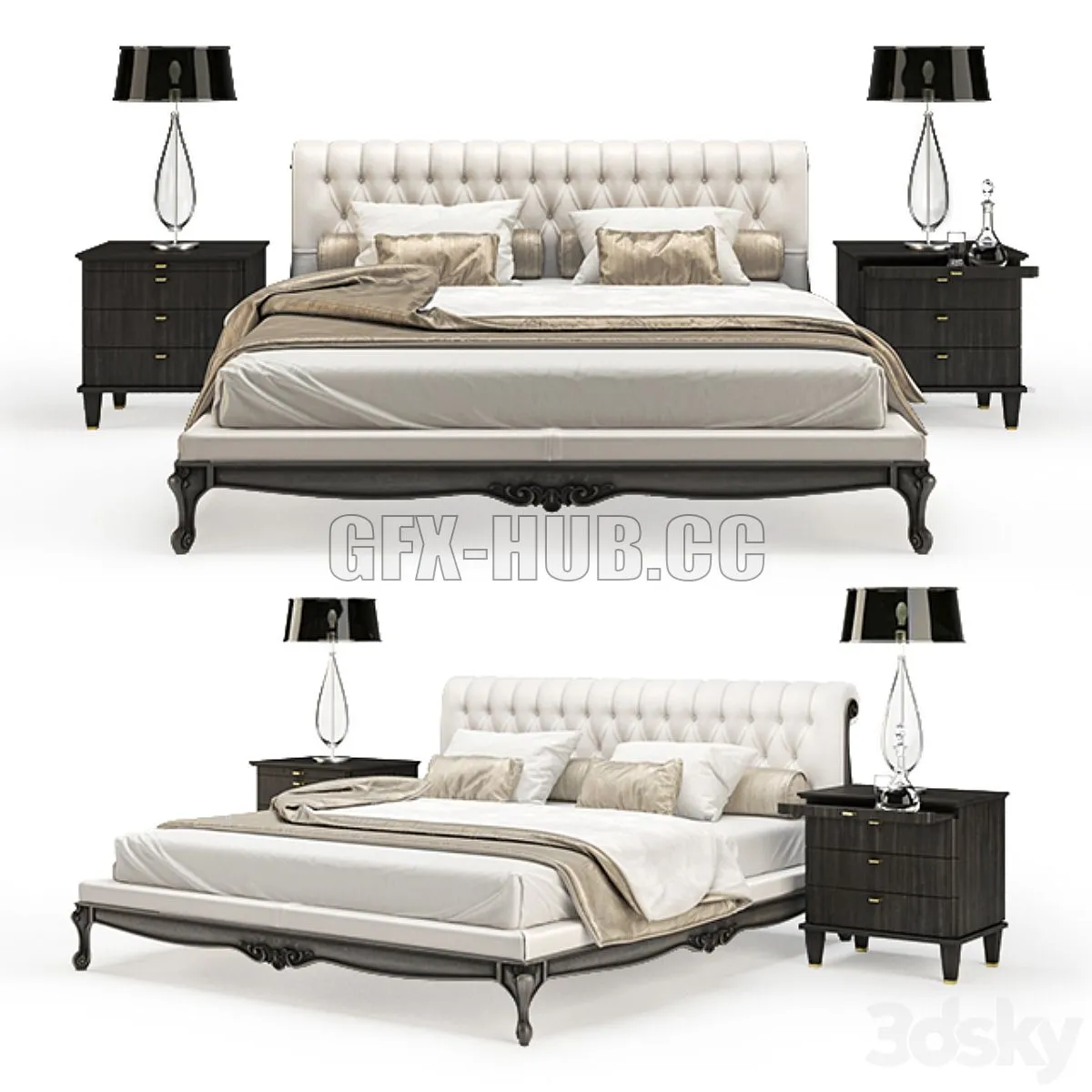 Angelo Cappellini SANSONE bed 3D Model Angelo Cappellini SANSONE bed 3D Model