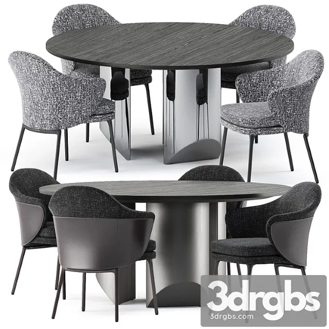 Angie Chair and Wedge Table by Minotti 3D Model Download Angie Chair and Wedge Table by Minotti 3D Model Download