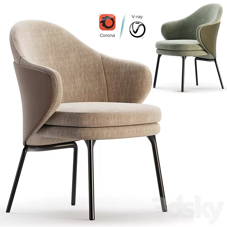 ANGIE Easy chair By Minotti 3D Model Free Download