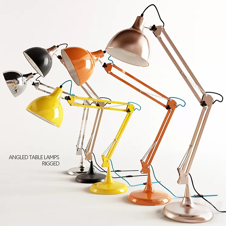 ANGLED TABLE LAMPS 3D Model ANGLED TABLE LAMPS 3D Model