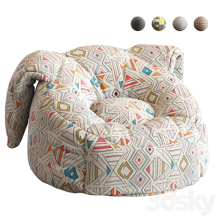 Animal Bean Bag Chairs 3D Model Free Download