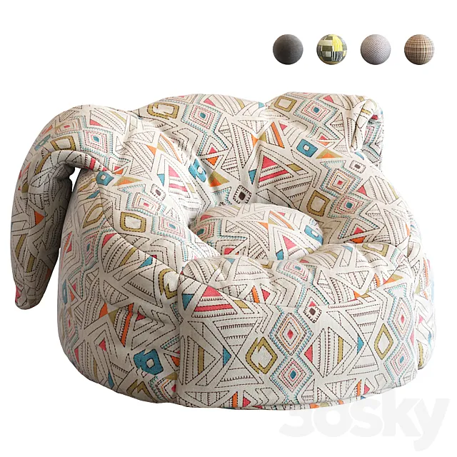 Animal Bean Bag Chairs 3DModel Animal Bean Bag Chairs 3DModel
