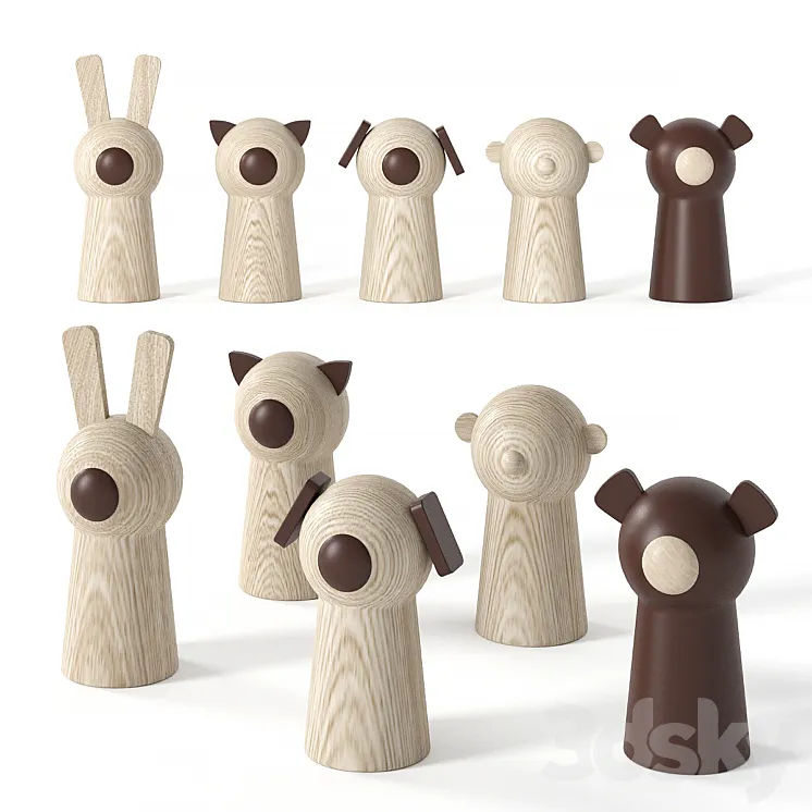 Animal Toys 3D Model Free Download