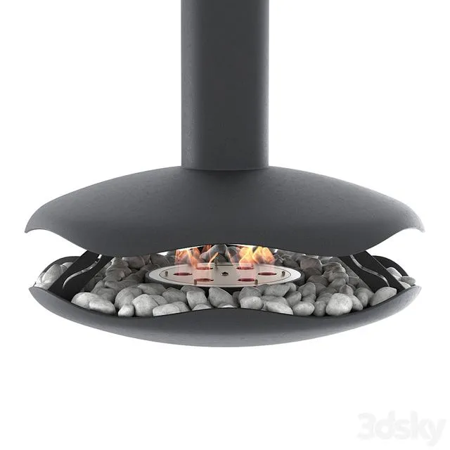Animated bio-fireplace Perola 3D Model