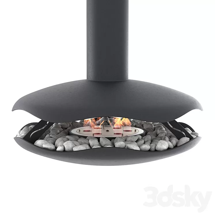 Animated bio-fireplace Perola 3D Model
