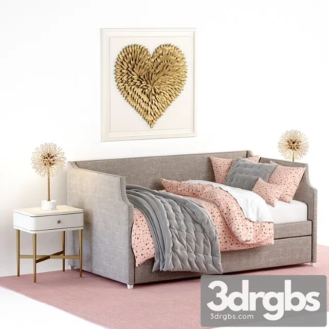 Annika upholstered daybed with trundle restoration hardware 2 3D Model Download Annika upholstered daybed with trundle restoration hardware 2 3D Model Download