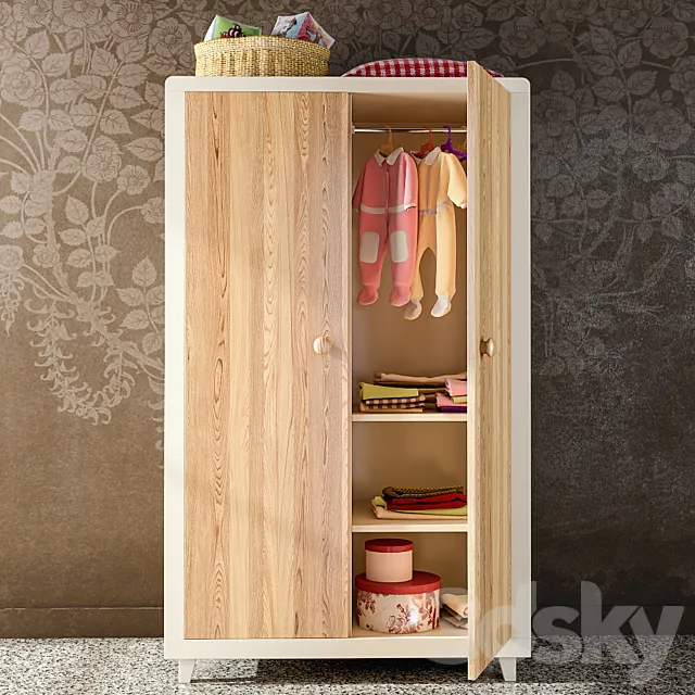 Anouk Wooden wardrobe 3DModel