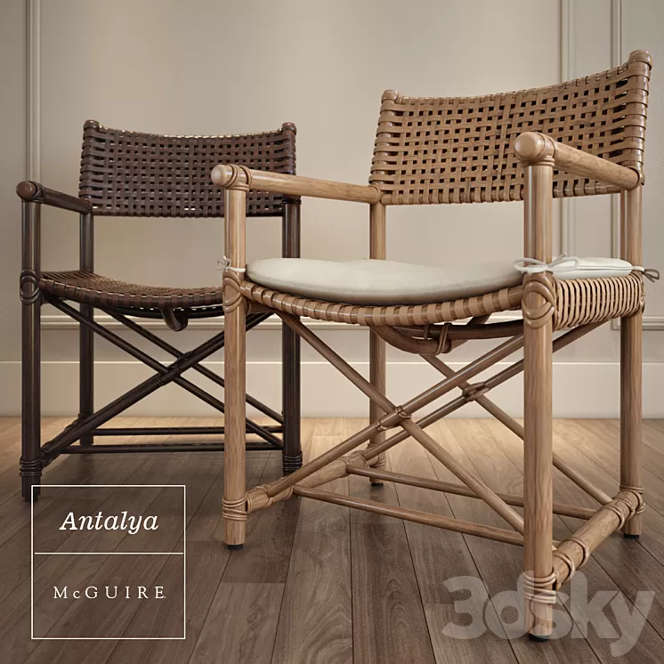 Antalya Arm Chair by McGuire 3D Model Antalya Arm Chair by McGuire 3D Model