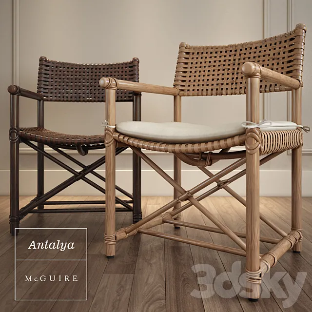 Antalya Arm Chair by McGuire 3D Model