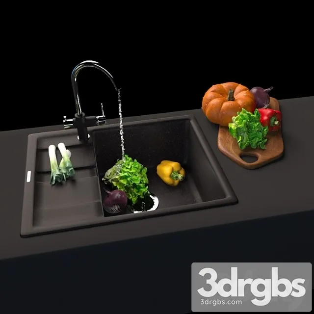 Anthracite kitchen 3D Model Download