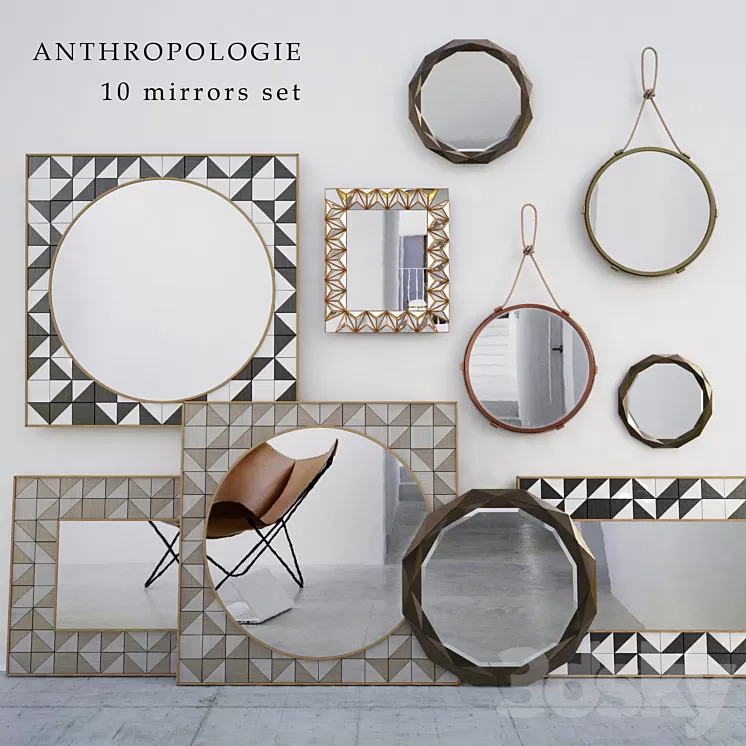 Anthropollogie Mirrors set 3D Model