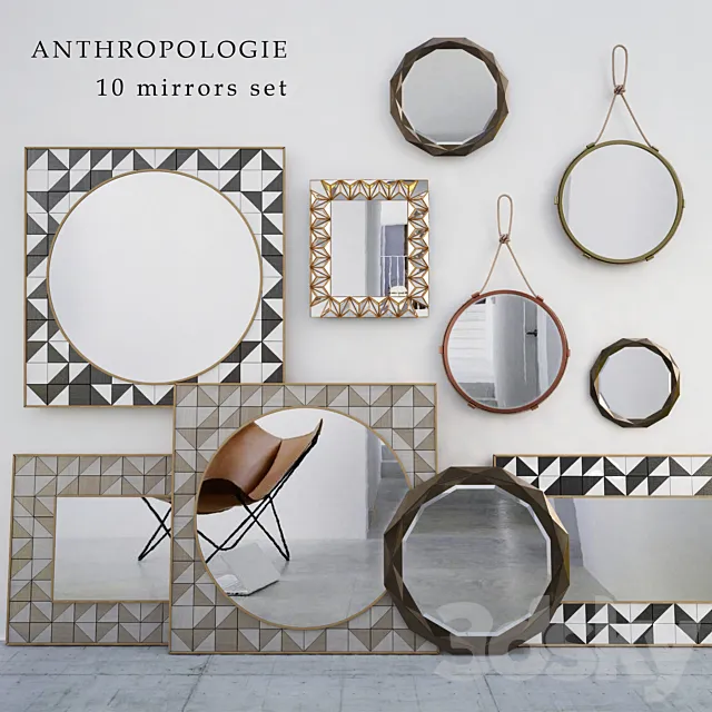 Anthropollogie Mirrors set 3DModel