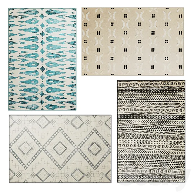 Anthropologie Rug set 1 3DModel Anthropologie Rug set 1 3DModel