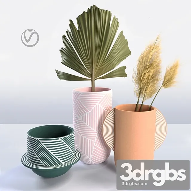 Anthropologie Vase Set 3D Model Download