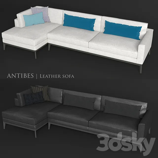 ANTIBES | Leather Corner Sofa 3D Model ANTIBES | Leather Corner Sofa 3D Model