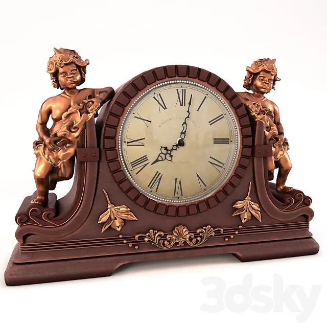 Antiquarian Table Clocks 3D Model Antiquarian Table Clocks 3D Model