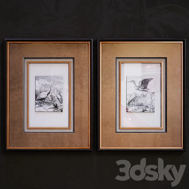 Antique Birds pictures 3DModel Antique Birds pictures 3DModel