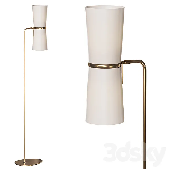Antique Brass Floor Lamp Andrew Martin Clarkson 3D Model