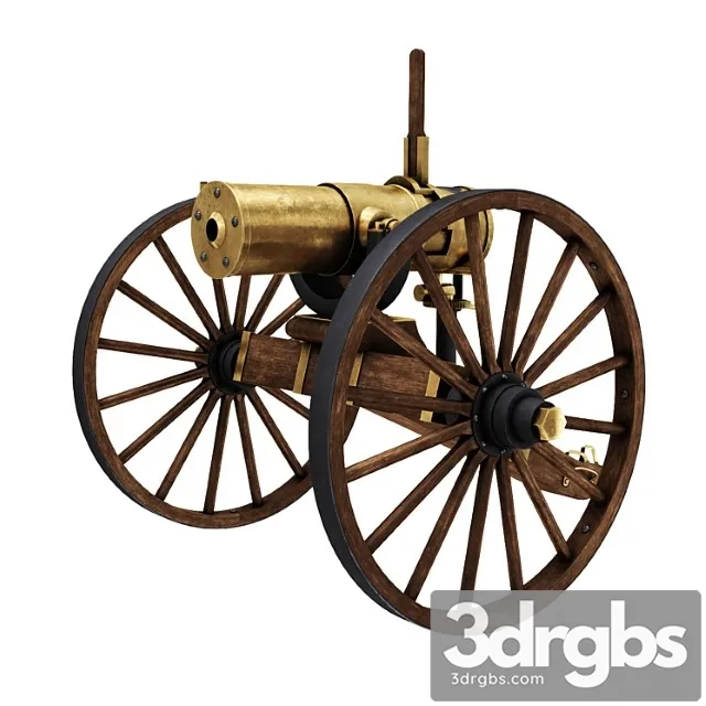 Antique bronze gun 3D Model Download