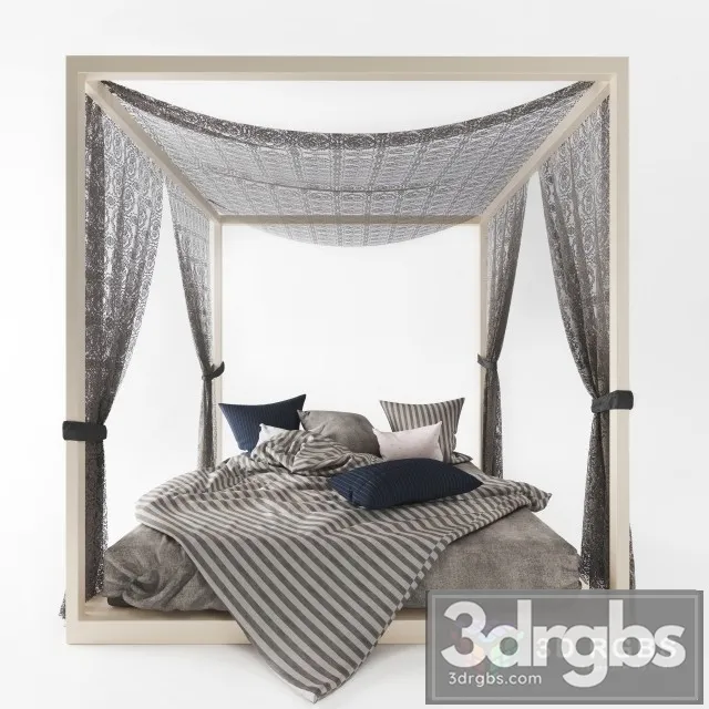 Antique Canopy Bed 3D Model Download Antique Canopy Bed 3D Model Download