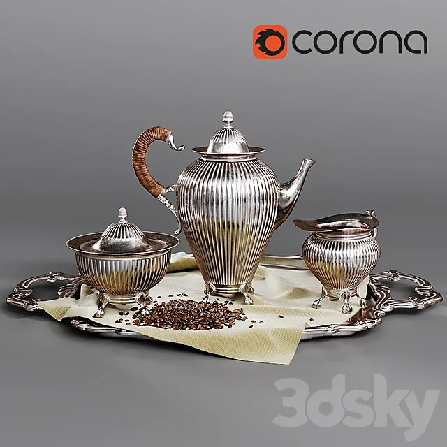 Antique Coffee Set 3D Model