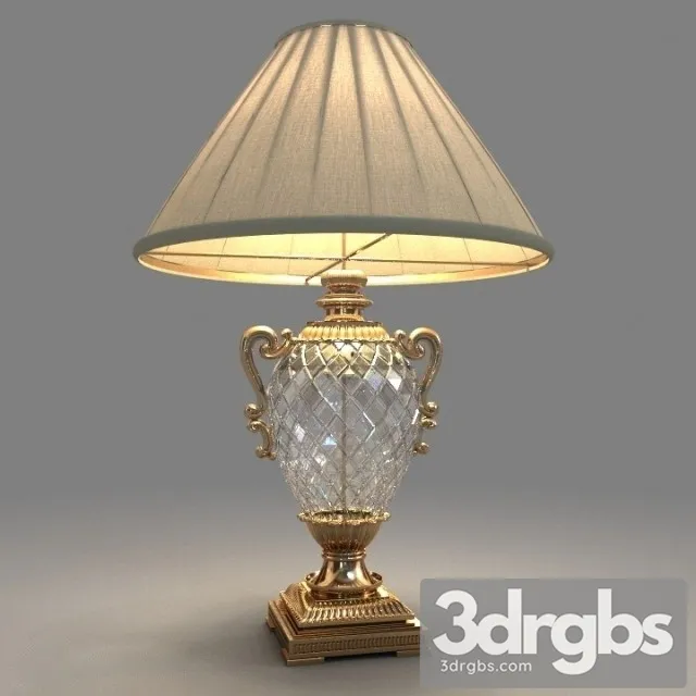 Antique Crystal Chandelier Brass Table Lamp 3D Model Download
