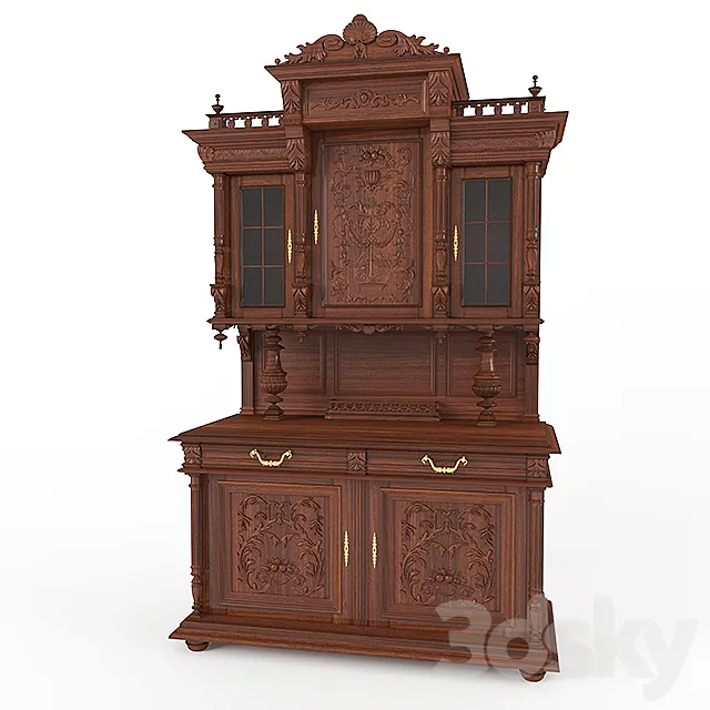 Antique French Buffet 1900 3DModel Antique French Buffet 1900 3DModel