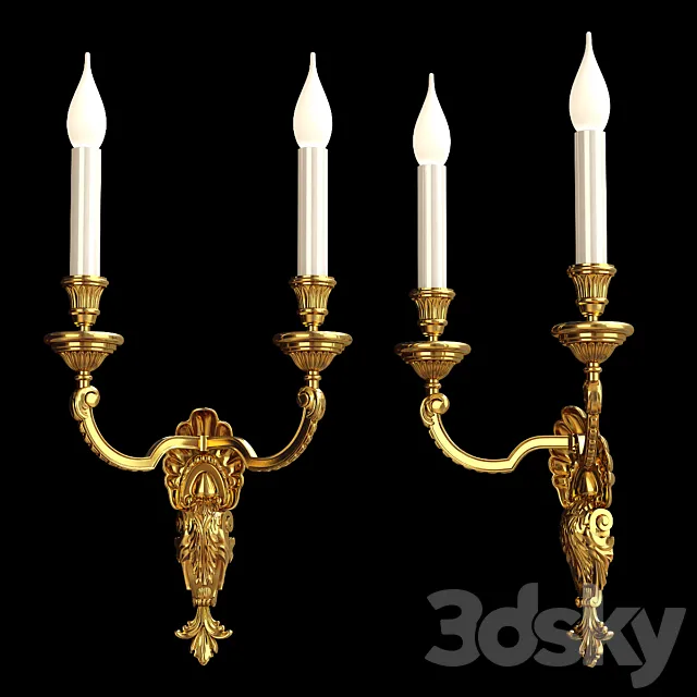 Antique French Wall Lamp 3D Model