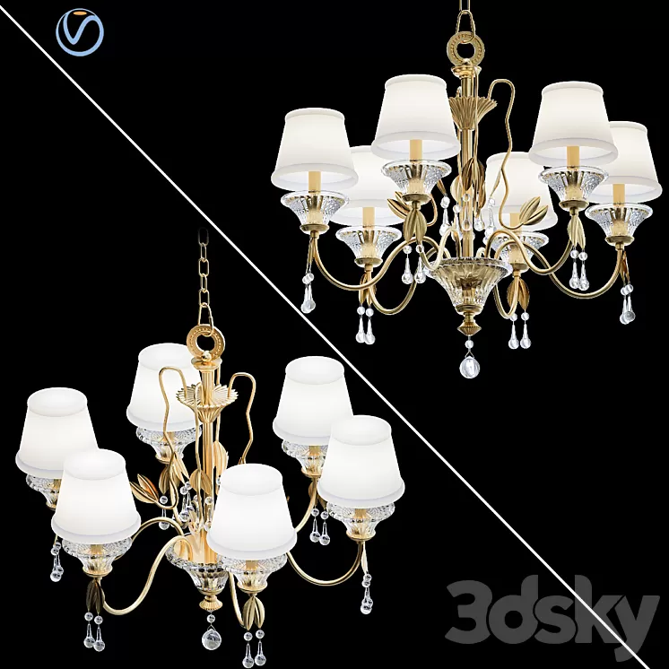 Antique gold chandeliers 3D Model