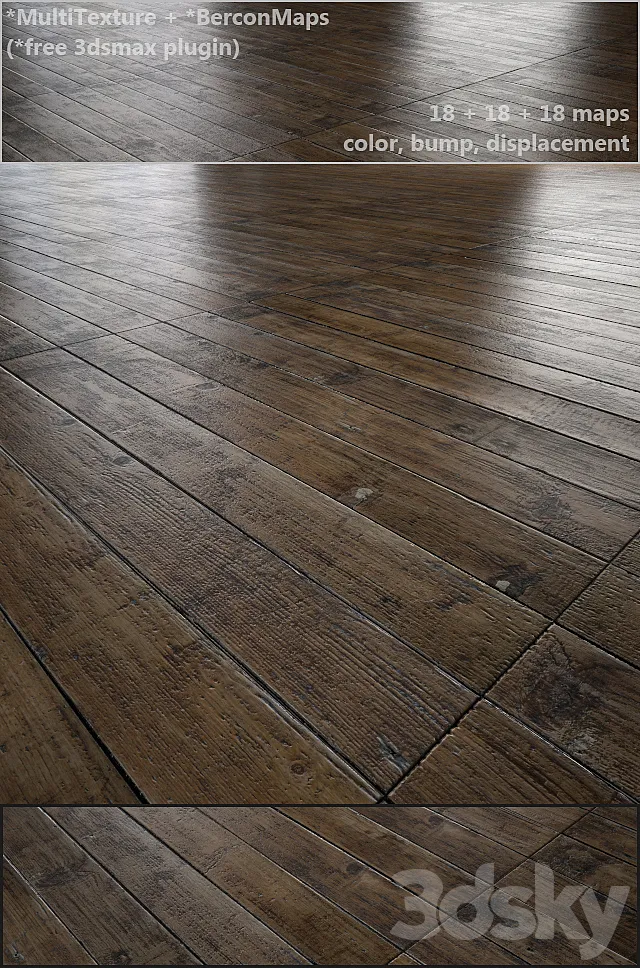 Antique oak parquet – MultiTexture 3DModel Antique oak parquet – MultiTexture 3DModel