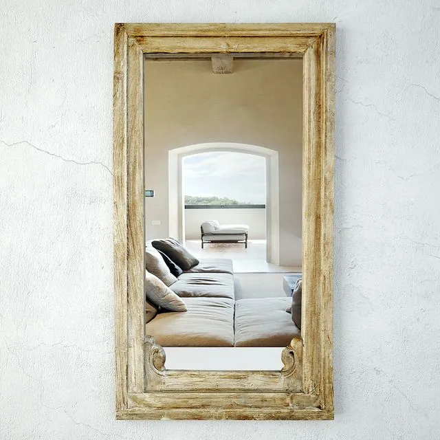 Antique Raja Window Mirror 3D Model