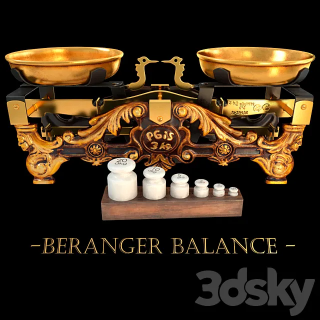 Antique scales Beranger 3D Model Antique scales Beranger 3D Model