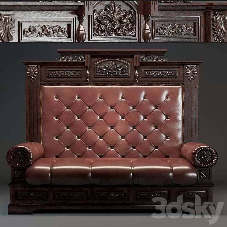 Antique sofa 19-20 century. 3D Model