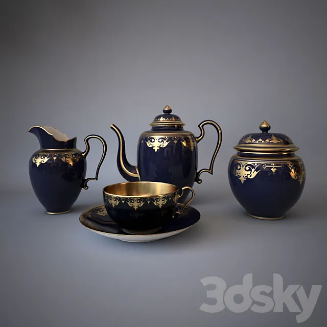 Antique tea set 3DModel