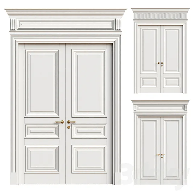Antique volhovec door – interior door 236 3D Model