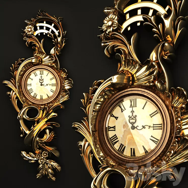 Antique Wall Clock 3D Model