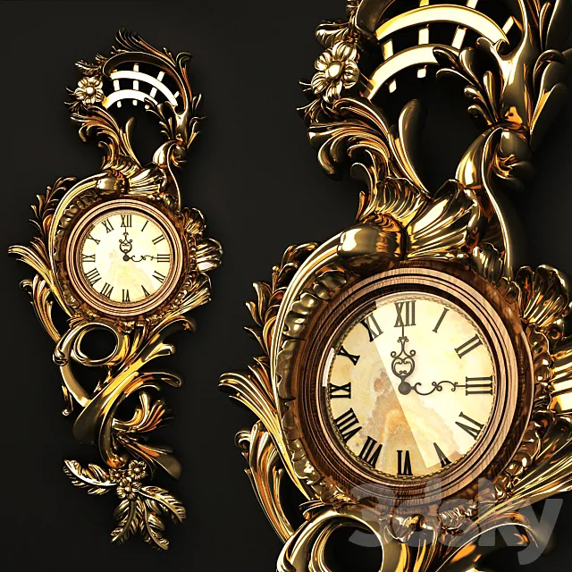 Antique Wall Clock 3D Model Antique Wall Clock 3D Model