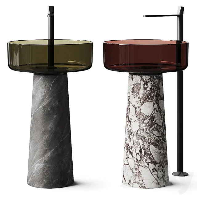 Antonio Lupi Albume Washbasin & Indigo Freestanding Mixer 3D Model Antonio Lupi Albume Washbasin & Indigo Freestanding Mixer 3D Model