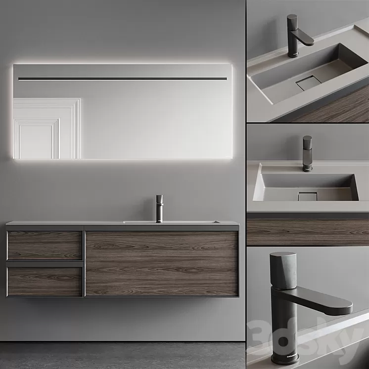 Antonio Lupi Bemade Vanity Unit Set 2 3D Model Free Download