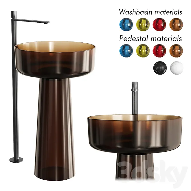 Antonio Lupi Design Album Freestanding Washbasin Set 1 3D Model Antonio Lupi Design Album Freestanding Washbasin Set 1 3D Model