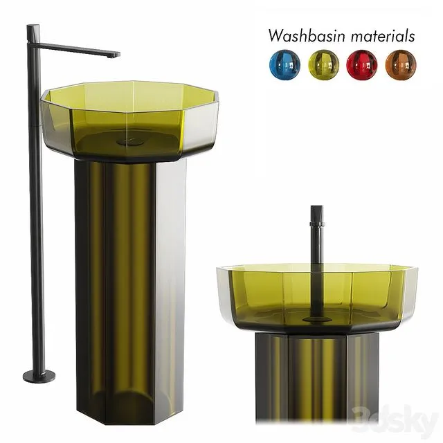 Antonio Lupi Design Opale Freestanding Washbasin Set 1 3D Model Antonio Lupi Design Opale Freestanding Washbasin Set 1 3D Model