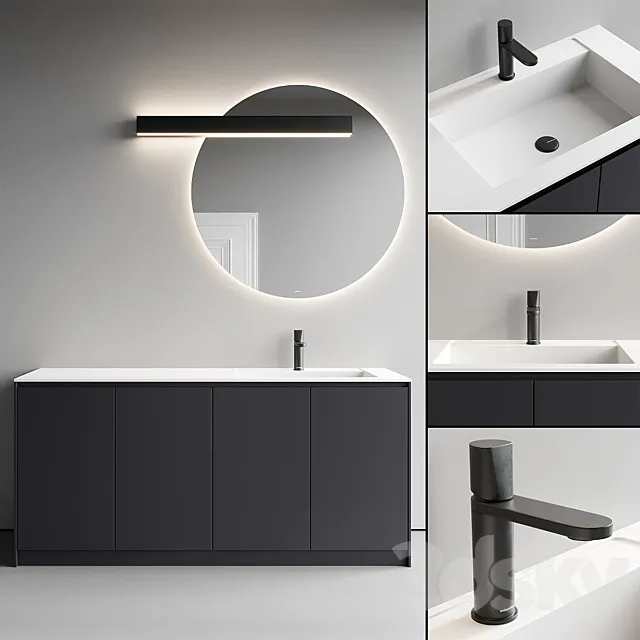 Antonio Lupi Design Piana Vanity Unit Set 1 3D Model Antonio Lupi Design Piana Vanity Unit Set 1 3D Model