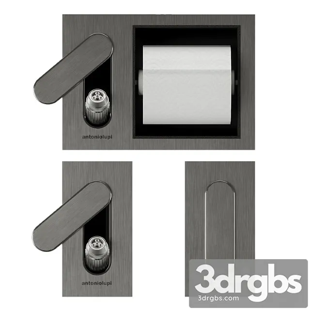 Antonio Lupi Intenso Cartaintenso Sanitary Shower and Paper Roll Holder 3D Model Download