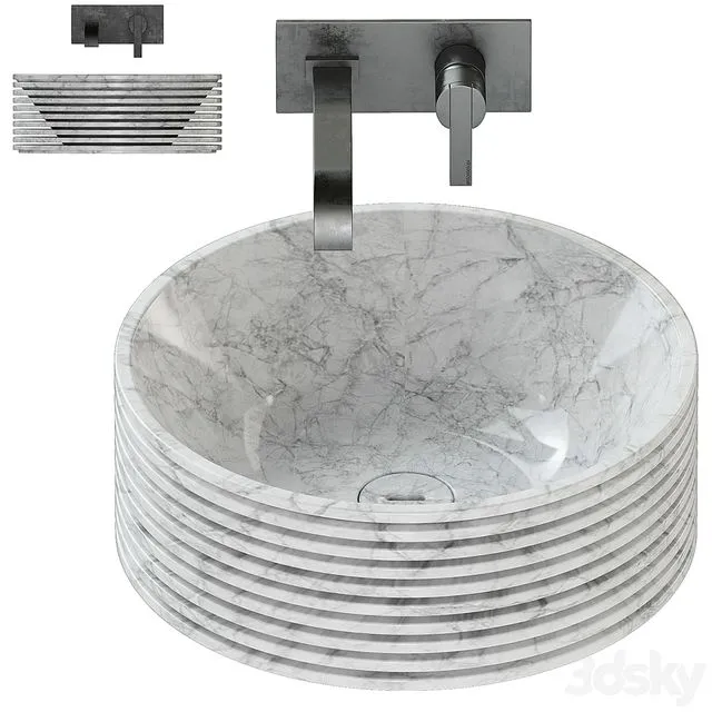 Antonio Lupi Introverso 45 Washbasin Bikappa BK200 Sink Mixer 3D Model
