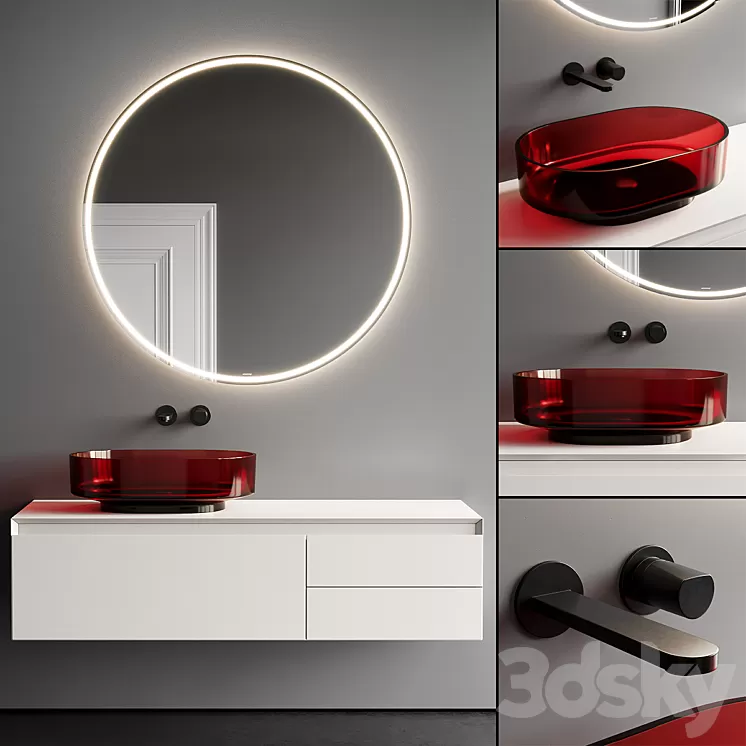 Antonio Lupi Panta Rei Vanity Unit Set 1 3D Model Antonio Lupi Panta Rei Vanity Unit Set 1 3D Model