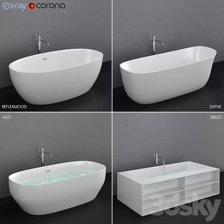 Antoniolupi set 45 (Ago Biblio Dafne Reflexmood) freestanding bathtub 3D Model