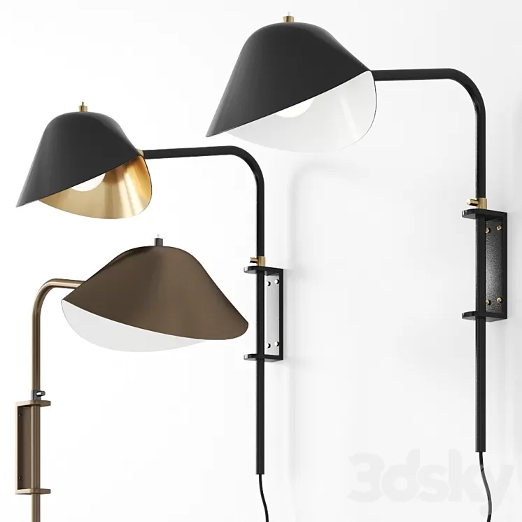 ANTONY By Serge Mouille Wall Lamp Sconce 3D Model Free Download