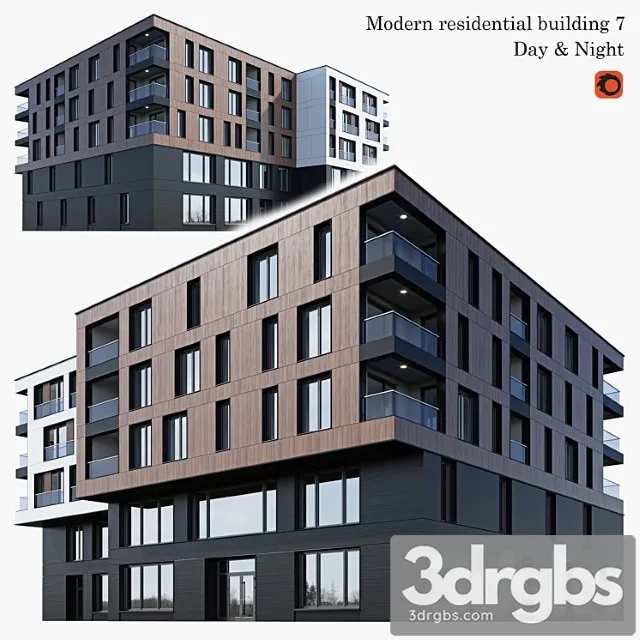 Apartment Building 7 3D Model Download