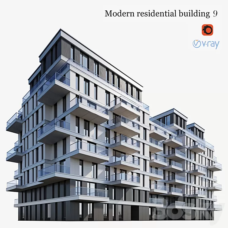 apartment building 9 3D Model
