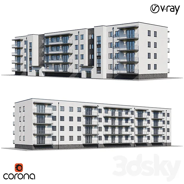 Apartment house 1 3D Model